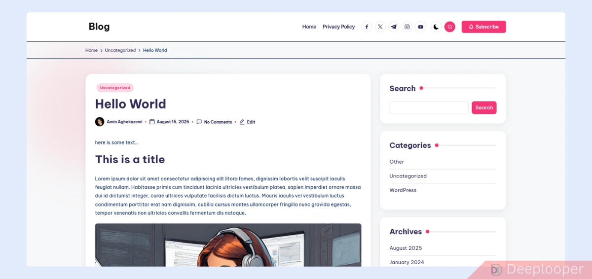 New look with a new WordPress theme